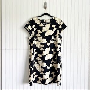 Julie Brown Black & Gold Bow Shift Dress